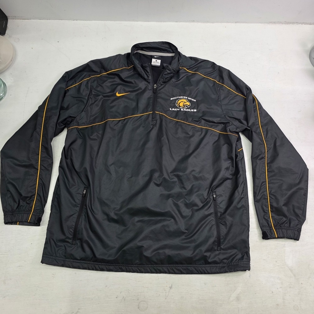 Nike NCAA Southern Miss Lady Eagles 1/4 Zip Windbreaker Women's Jacket Sz L EUC